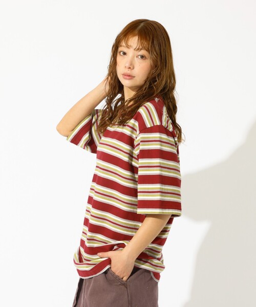 Barbarian(バーバリアン)の「【BARBARIAN/バーバリアン】クルーネックシャツ/Crewneckshirts/ボーダー(Tシャツ/カットソー・レディース・グリーン系その他/パープル系その他/ベージュ系その他・フリー)」の19枚目の写真
