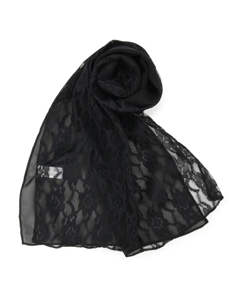 ITS'DEMO（イッツデモ）の「【手洗い可】レースシフォンストール（ストール/ショール・レディース・グレー/アイボリー/ブラック・00）」の2枚目の写真