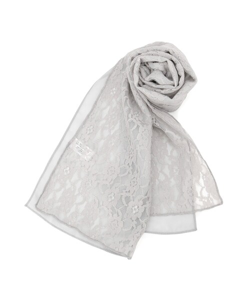 ITS'DEMO（イッツデモ）の「【手洗い可】レースシフォンストール（ストール/ショール・レディース・グレー/アイボリー/ブラック・00）」の4枚目の写真