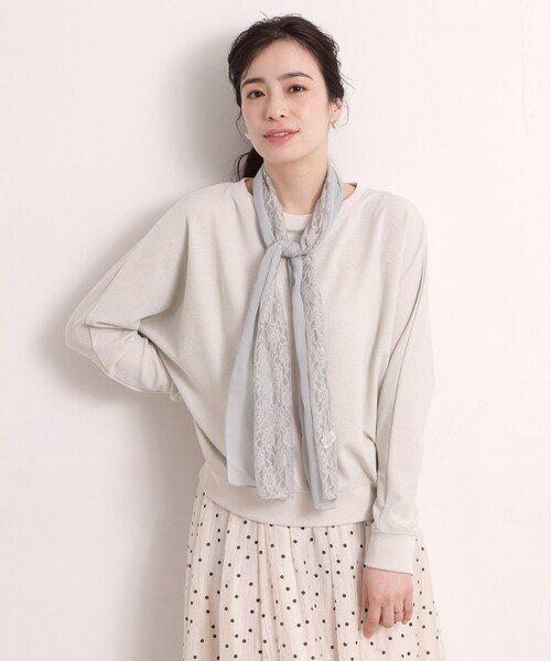 ITS'DEMO（イッツデモ）の「【手洗い可】レースシフォンストール（ストール/ショール・レディース・グレー/アイボリー/ブラック・00）」の7枚目の写真