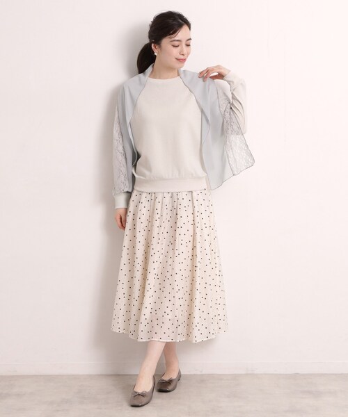 ITS'DEMO（イッツデモ）の「【手洗い可】レースシフォンストール（ストール/ショール・レディース・グレー/アイボリー/ブラック・00）」の8枚目の写真