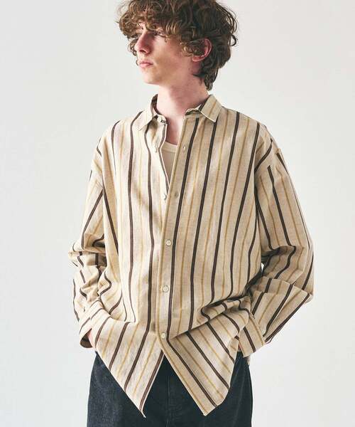 417 EDIFICE（フォーワンセブンエディフィス）の「NORMANDY LINEN / ノルマンディリネンシャツ（シャツ/ブラウス・メンズ・ピンク系その他/ホワイト/ベージュ/アイボリー/ブルー・LARGE/SMALL/MEDIUM）」の2枚目の写真