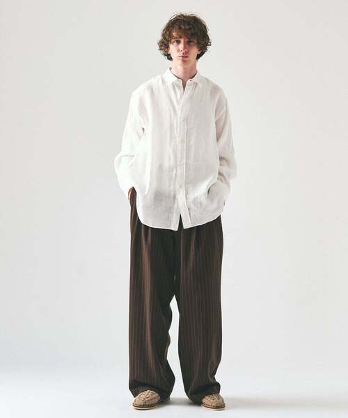 417 EDIFICE（フォーワンセブンエディフィス）の「NORMANDY LINEN / ノルマンディリネンシャツ（シャツ/ブラウス・メンズ・ピンク系その他/ホワイト/ベージュ/アイボリー/ブルー・LARGE/SMALL/MEDIUM）」の6枚目の写真