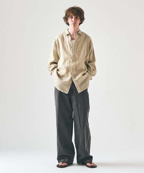 417 EDIFICE（フォーワンセブンエディフィス）の「NORMANDY LINEN / ノルマンディリネンシャツ（シャツ/ブラウス・メンズ・ピンク系その他/ホワイト/ベージュ/アイボリー/ブルー・LARGE/SMALL/MEDIUM）」の8枚目の写真