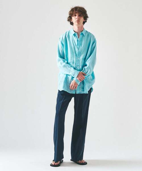 417 EDIFICE（フォーワンセブンエディフィス）の「NORMANDY LINEN / ノルマンディリネンシャツ（シャツ/ブラウス・メンズ・ピンク系その他/ホワイト/ベージュ/アイボリー/ブルー・LARGE/SMALL/MEDIUM）」の11枚目の写真