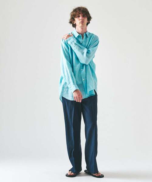 417 EDIFICE（フォーワンセブンエディフィス）の「NORMANDY LINEN / ノルマンディリネンシャツ（シャツ/ブラウス・メンズ・ピンク系その他/ホワイト/ベージュ/アイボリー/ブルー・LARGE/SMALL/MEDIUM）」の12枚目の写真