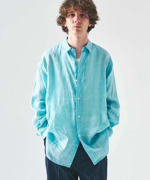 417 EDIFICE（フォーワンセブンエディフィス）の「NORMANDY LINEN / ノルマンディリネンシャツ（シャツ/ブラウス・メンズ・ピンク系その他/ホワイト/ベージュ/アイボリー/ブルー・LARGE/SMALL/MEDIUM）」の16枚目の写真