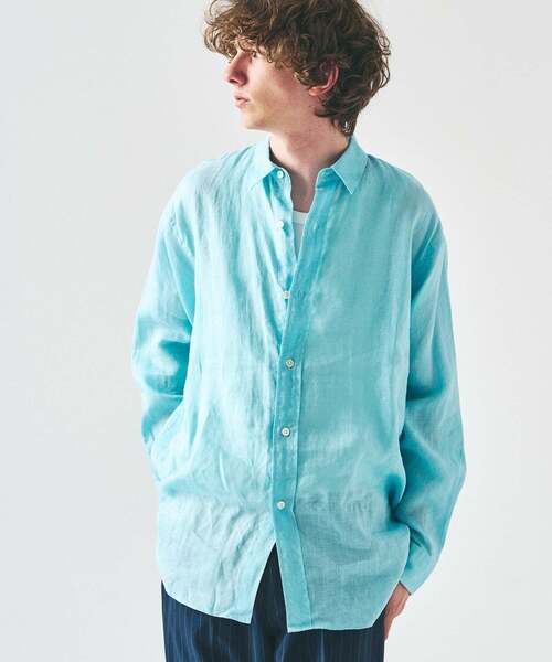 417 EDIFICE（フォーワンセブンエディフィス）の「NORMANDY LINEN / ノルマンディリネンシャツ（シャツ/ブラウス・メンズ・ピンク系その他/ホワイト/ベージュ/アイボリー/ブルー・LARGE/SMALL/MEDIUM）」の17枚目の写真