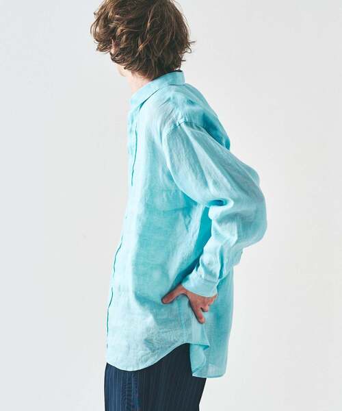 417 EDIFICE（フォーワンセブンエディフィス）の「NORMANDY LINEN / ノルマンディリネンシャツ（シャツ/ブラウス・メンズ・ピンク系その他/ホワイト/ベージュ/アイボリー/ブルー・LARGE/SMALL/MEDIUM）」の18枚目の写真