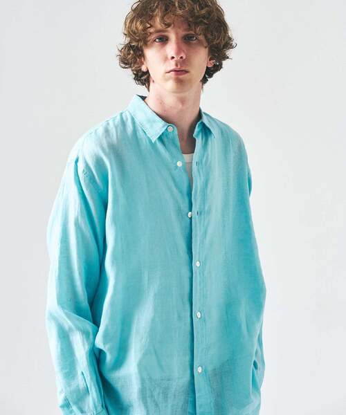 417 EDIFICE（フォーワンセブンエディフィス）の「NORMANDY LINEN / ノルマンディリネンシャツ（シャツ/ブラウス・メンズ・ピンク系その他/ホワイト/ベージュ/アイボリー/ブルー・LARGE/SMALL/MEDIUM）」の21枚目の写真