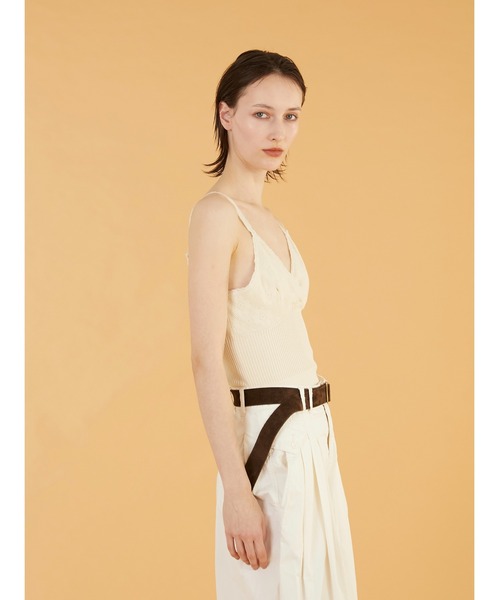 crinkle crinkle crinkle（クリンクルクリンクルクリンクル）の「【crinkle crinkle crinkle】flower jacquard knit camisole/フラワージャガードニットキャミソール（キャミソール・レディース・ブラック/アイボリー・FREE）」の5枚目の写真