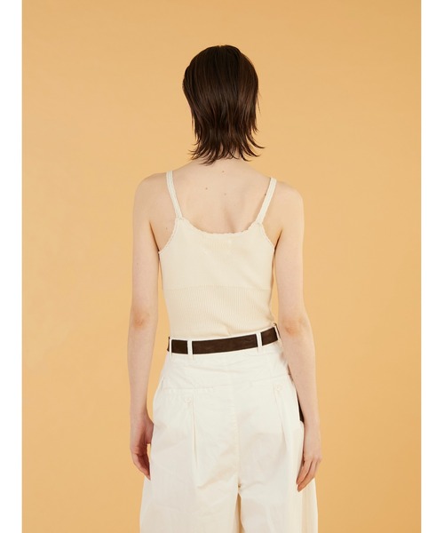 crinkle crinkle crinkle（クリンクルクリンクルクリンクル）の「【crinkle crinkle crinkle】flower jacquard knit camisole/フラワージャガードニットキャミソール（キャミソール・レディース・ブラック/アイボリー・FREE）」の6枚目の写真