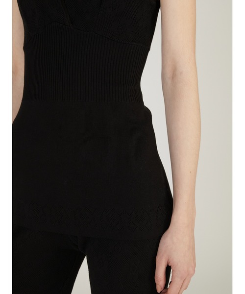 crinkle crinkle crinkle（クリンクルクリンクルクリンクル）の「【crinkle crinkle crinkle】flower jacquard knit camisole/フラワージャガードニットキャミソール（キャミソール・レディース・ブラック/アイボリー・FREE）」の17枚目の写真