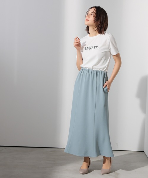 GLACIER lusso(グラシアルッソ)の「【美冷・接触冷感・UVカット】パール付ロゴTシャツ(Tシャツ/カットソー・レディース・ラベンダー/イエロー/ブラック/アイボリー・S/M/LL/L)」の7枚目の写真