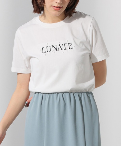 GLACIER lusso(グラシアルッソ)の「【美冷・接触冷感・UVカット】パール付ロゴTシャツ(Tシャツ/カットソー・レディース・ラベンダー/イエロー/ブラック/アイボリー・S/M/LL/L)」の10枚目の写真