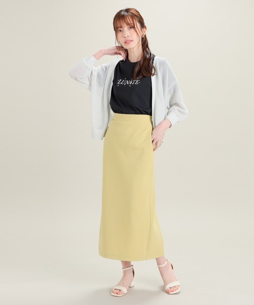 GLACIER lusso(グラシアルッソ)の「【美冷・接触冷感・UVカット】パール付ロゴTシャツ(Tシャツ/カットソー・レディース・ラベンダー/イエロー/ブラック/アイボリー・S/M/LL/L)」の11枚目の写真
