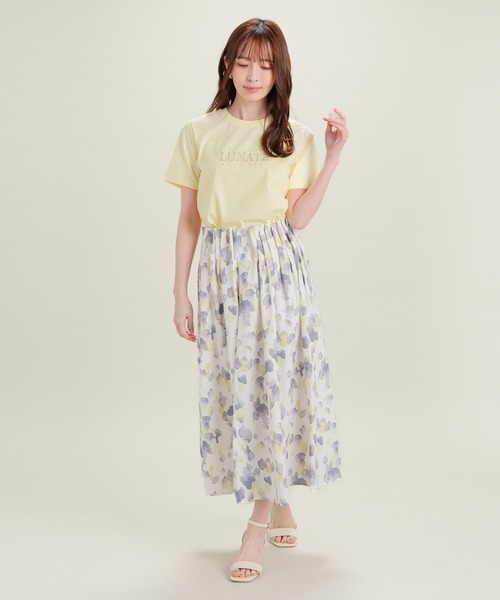 GLACIER lusso(グラシアルッソ)の「【美冷・接触冷感・UVカット】パール付ロゴTシャツ(Tシャツ/カットソー・レディース・ラベンダー/イエロー/ブラック/アイボリー・S/M/LL/L)」の19枚目の写真
