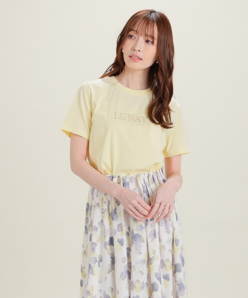 GLACIER lusso(グラシアルッソ)の「【美冷・接触冷感・UVカット】パール付ロゴTシャツ(Tシャツ/カットソー・レディース・ラベンダー/イエロー/ブラック/アイボリー・S/M/LL/L)」の20枚目の写真