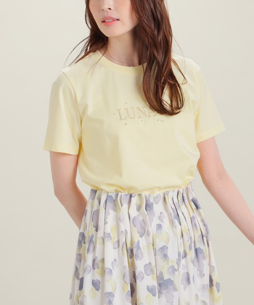 GLACIER lusso(グラシアルッソ)の「【美冷・接触冷感・UVカット】パール付ロゴTシャツ(Tシャツ/カットソー・レディース・ラベンダー/イエロー/ブラック/アイボリー・S/M/LL/L)」の21枚目の写真