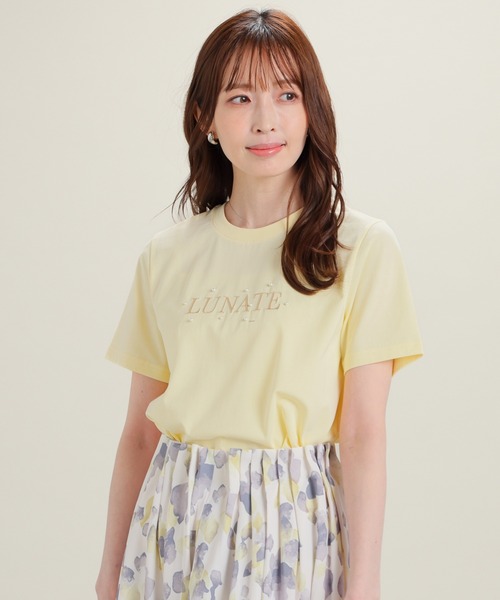 GLACIER lusso(グラシアルッソ)の「【美冷・接触冷感・UVカット】パール付ロゴTシャツ(Tシャツ/カットソー・レディース・ラベンダー/イエロー/ブラック/アイボリー・S/M/LL/L)」の22枚目の写真