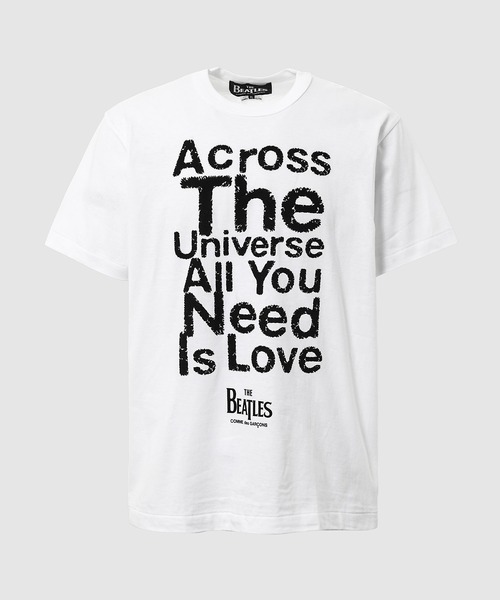 THE BEATLES COMME des GARCONS(ザ ビートルズ コムデギャルソン)の「THE BEATLES 「TITLE」TEE(Tシャツ/カットソー・メンズ・ホワイト/杢グレー・XXL/XL/L/XXS)」の1枚目の写真