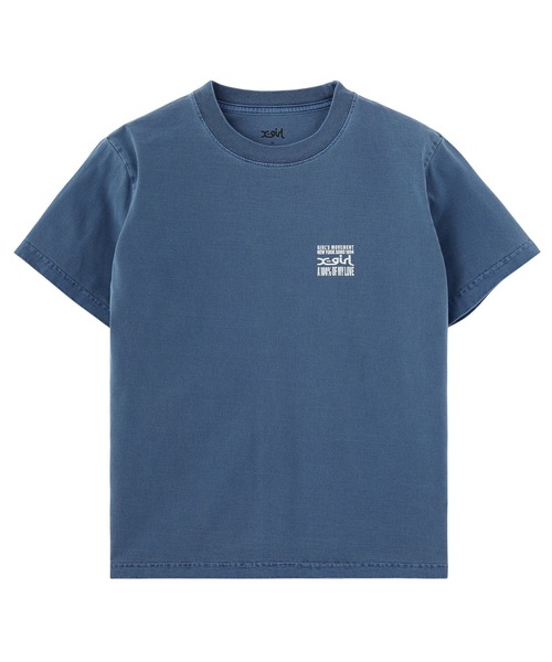 X-girl(エックスガール)の「FADED HARD COLORS BOX LOGO S/S TEE(Tシャツ/カットソー・レディース・ブルー/ブラック/ベージュ・S/M/L)」の8枚目の写真