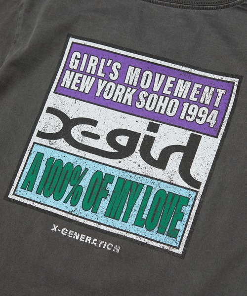 X-girl(エックスガール)の「FADED HARD COLORS BOX LOGO S/S TEE(Tシャツ/カットソー・レディース・ブルー/ブラック/ベージュ・S/M/L)」の15枚目の写真