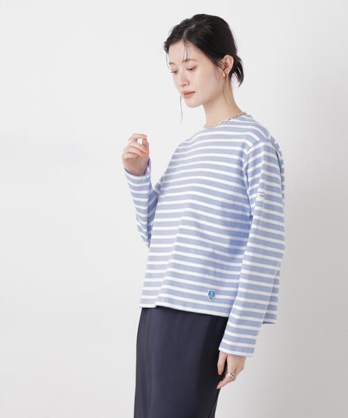 ORCIVAL(オーシバル)の「ORCIVAL/CREW NECK L/S P.O.(Tシャツ/カットソー・レディース・ライトブルー/ネイビー/イエロー・1)」の8枚目の写真