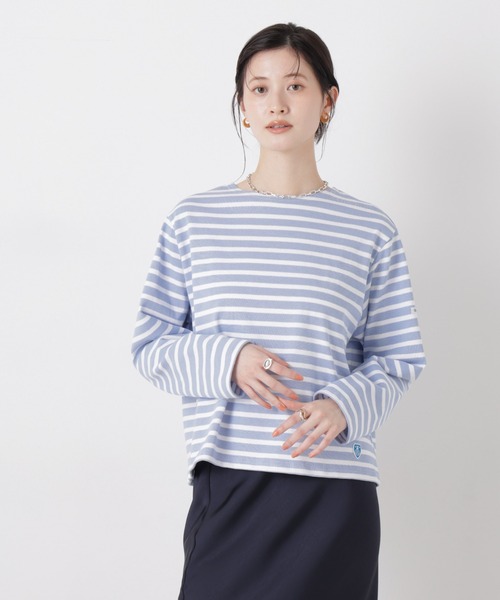 ORCIVAL(オーシバル)の「ORCIVAL/CREW NECK L/S P.O.(Tシャツ/カットソー・レディース・ライトブルー/ネイビー/イエロー・1)」の1枚目の写真