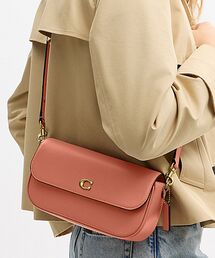 コーチ ピンクラインショルダーバッグ 新品同様 COACH】コーチ ぺブルレザー スリム ロゴ チェーン クロスボディ 2way