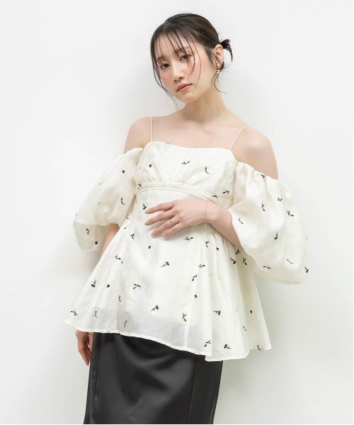 RANDA（ランダ）の「3WAY ギャザーペプラムトップス（シャツ/ブラウス・レディース・ピンク/アイボリー・1/0）」の13枚目の写真