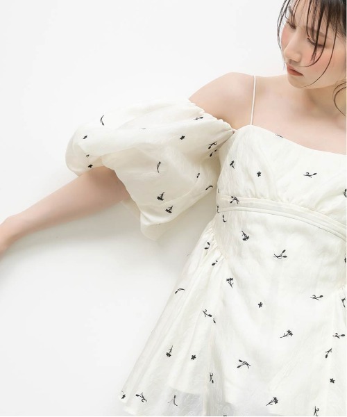 RANDA（ランダ）の「3WAY ギャザーペプラムトップス（シャツ/ブラウス・レディース・ピンク/アイボリー・1/0）」の14枚目の写真