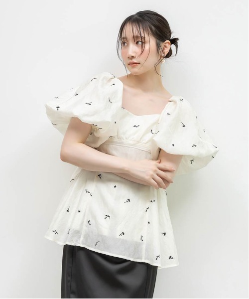 RANDA（ランダ）の「3WAY ギャザーペプラムトップス（シャツ/ブラウス・レディース・ピンク/アイボリー・1/0）」の17枚目の写真