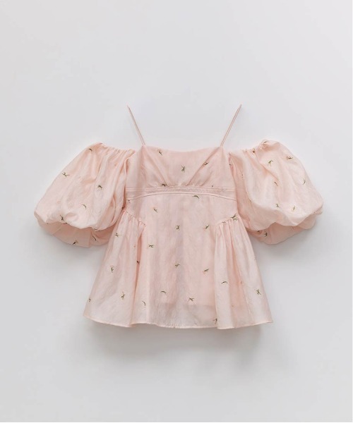 RANDA（ランダ）の「3WAY ギャザーペプラムトップス（シャツ/ブラウス・レディース・ピンク/アイボリー・1/0）」の3枚目の写真