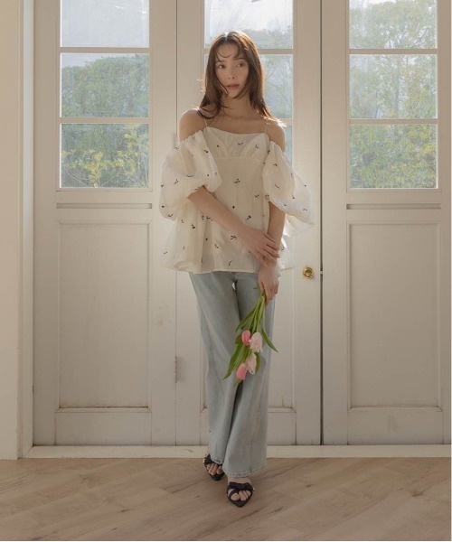 RANDA（ランダ）の「3WAY ギャザーペプラムトップス（シャツ/ブラウス・レディース・ピンク/アイボリー・1/0）」の10枚目の写真