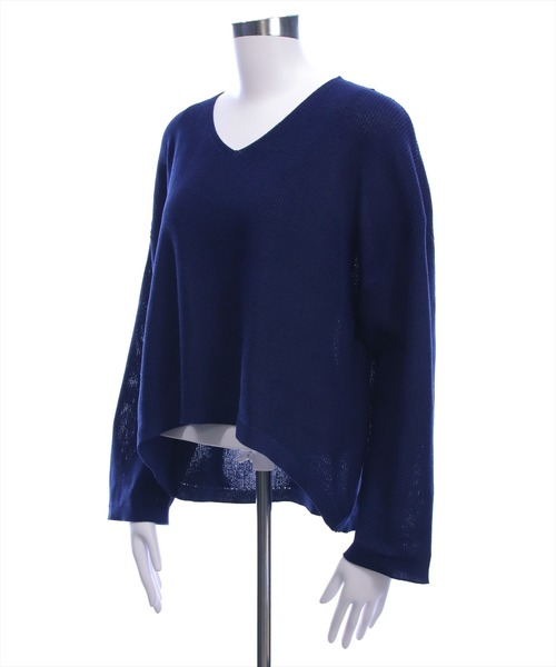 CLEAR BASIC（クリアベーシック）の「Vネックオーバーニットトップス（ニット/セーター・レディース・レッド/ネイビー/アイボリー/イエロー系その他/ブラック・F）」の20枚目の写真