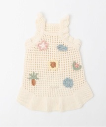 moncheri（モンシェリ）の「サマーモチーフショルダーフリルニットワンピース（ペットウェア）」