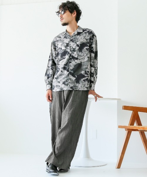 LUXSTYLE(ラグスタイル)の「リラックスワイドテーパードパンツ(スラックス・メンズ・ブラック/ブルーグレー・L/M)」の7枚目の写真