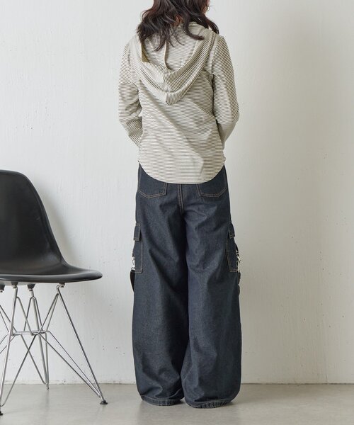 goocy(グーシー)の「コンパクトフーディーロンT(Tシャツ/カットソー・レディース・ブラック/チャコールグレー/アイボリー/ホワイト/グレー・FREE)」の11枚目の写真