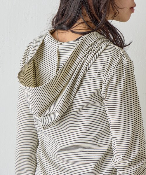 goocy(グーシー)の「コンパクトフーディーロンT(Tシャツ/カットソー・レディース・ブラック/チャコールグレー/アイボリー/ホワイト/グレー・FREE)」の14枚目の写真