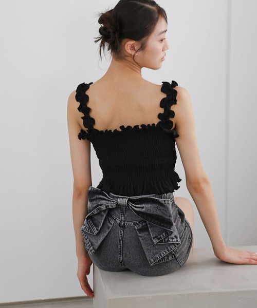 repipi armario(レピピ アルマリオ)の「バックリボンショートパンツ(デニムパンツ・キッズ・ブルー/ブラック・SMALL/MEDIUM/LARGE)」の4枚目の写真