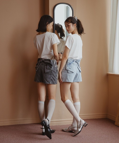 バックリボンショートパンツ（デニムパンツ）｜repipi armario（レピピ