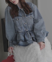 M y u（ミュー）の「FRILL DENIM JACKET（デニムジャケット）」