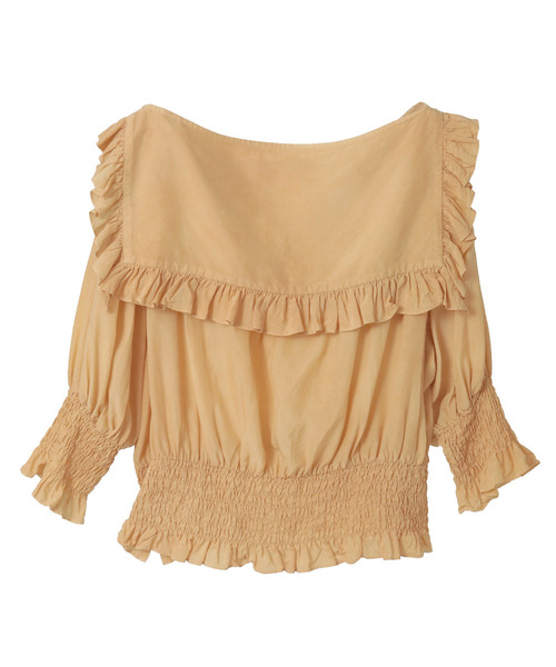 CURRENTAGE（カレンテージ）の「Piece Dyeing Cupra Blouse（シャツ/ブラウス・レディース・グリーン/ブラウン・FREE）」の3枚目の写真