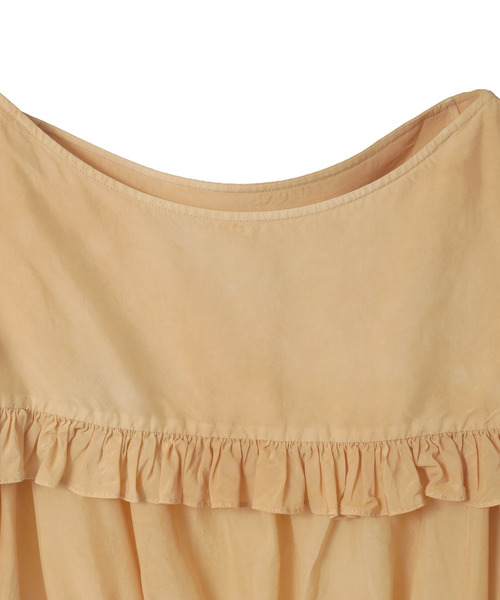 CURRENTAGE（カレンテージ）の「Piece Dyeing Cupra Blouse（シャツ/ブラウス・レディース・グリーン/ブラウン・FREE）」の4枚目の写真
