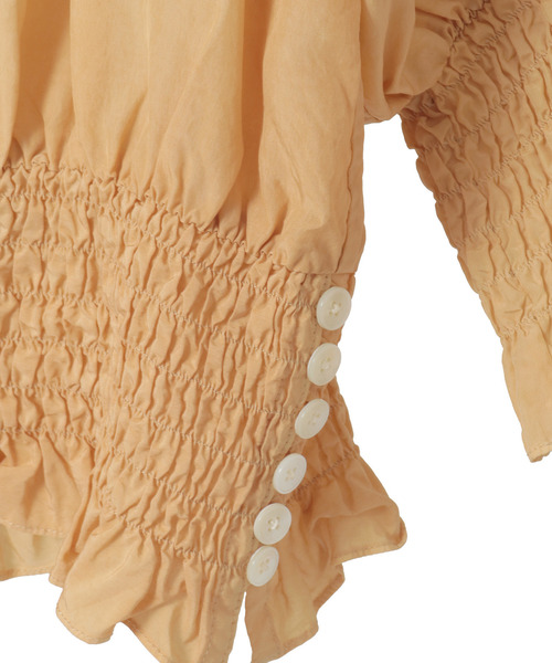 CURRENTAGE（カレンテージ）の「Piece Dyeing Cupra Blouse（シャツ/ブラウス・レディース・グリーン/ブラウン・FREE）」の6枚目の写真