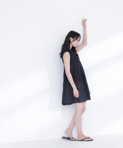 NATURAL BEAUTY BASIC（ナチュラルビューティーベーシック）の「ティアードミニワンピース（ワンピース・レディース・イエロー/ブルー系その他/ブラック・FREE）」の6枚目の写真