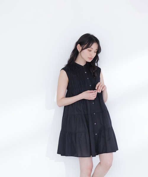 NATURAL BEAUTY BASIC（ナチュラルビューティーベーシック）の「ティアードミニワンピース（ワンピース・レディース・イエロー/ブルー系その他/ブラック・FREE）」の8枚目の写真