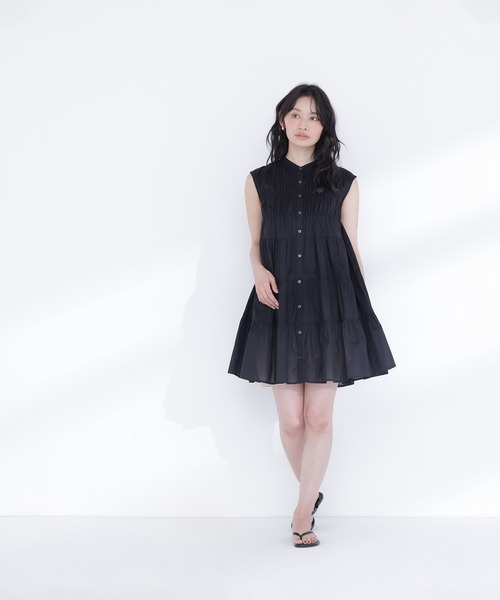 NATURAL BEAUTY BASIC（ナチュラルビューティーベーシック）の「ティアードミニワンピース（ワンピース・レディース・イエロー/ブルー系その他/ブラック・FREE）」の9枚目の写真