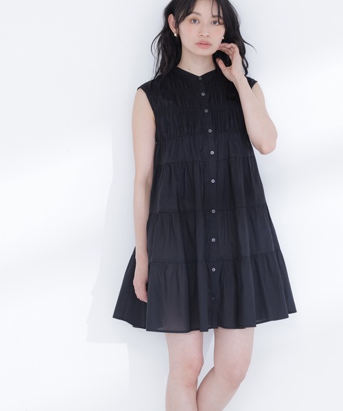 NATURAL BEAUTY BASIC（ナチュラルビューティーベーシック）の「ティアードミニワンピース（ワンピース・レディース・イエロー/ブルー系その他/ブラック・FREE）」の10枚目の写真